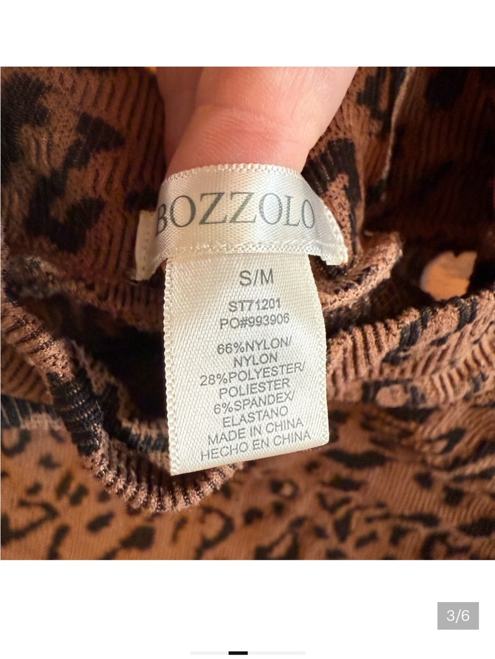 Bozzolo Taupe and Black Leopard Print Sleeveless Mock Neck Crop Top Small/Medium - Picture 2 of 3